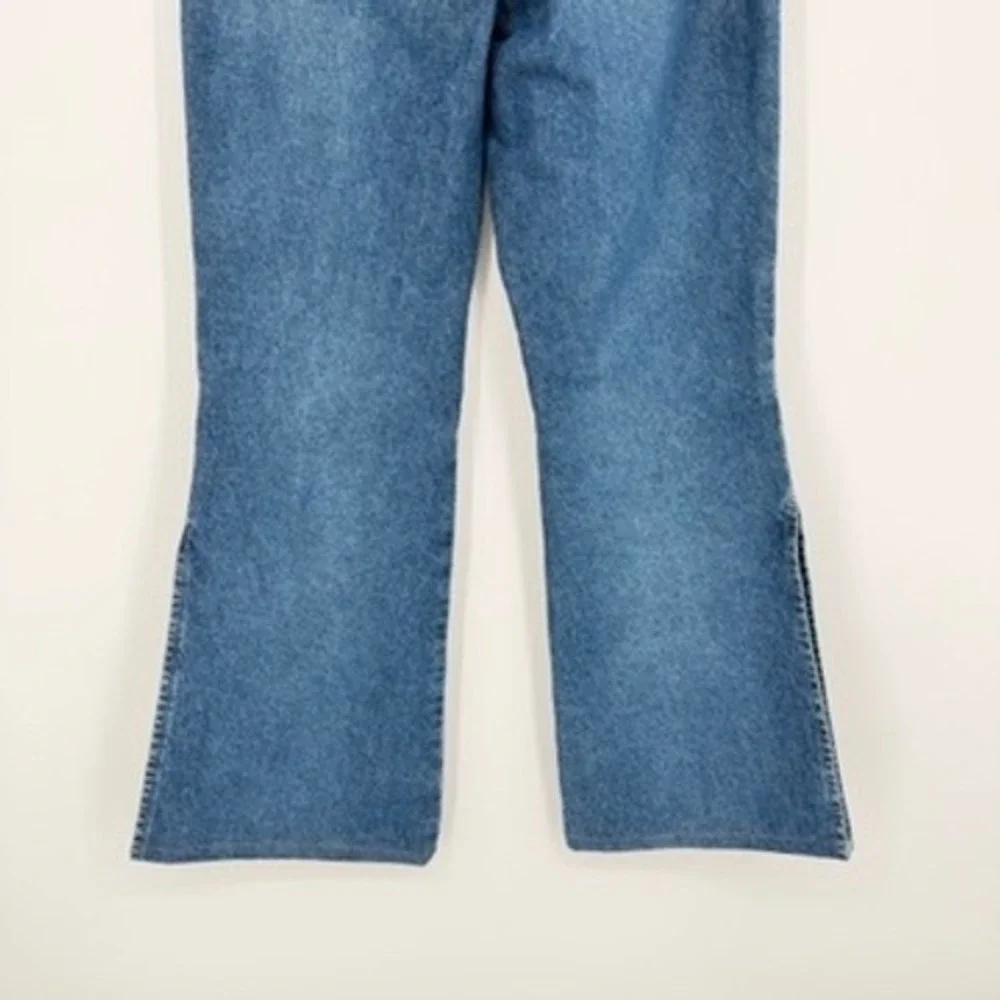 ActionWest Vintage High Waisted Wide Leg Blue Jeans Side Slit 100% Cotton Size 6